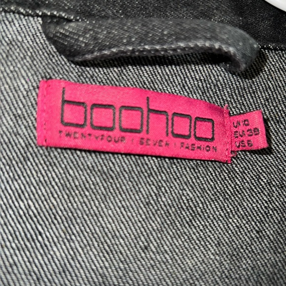 BOOHOO PUFF SLEEVE CROPPED DENIM JACKET SIZE 6 - Picture 9 of 10